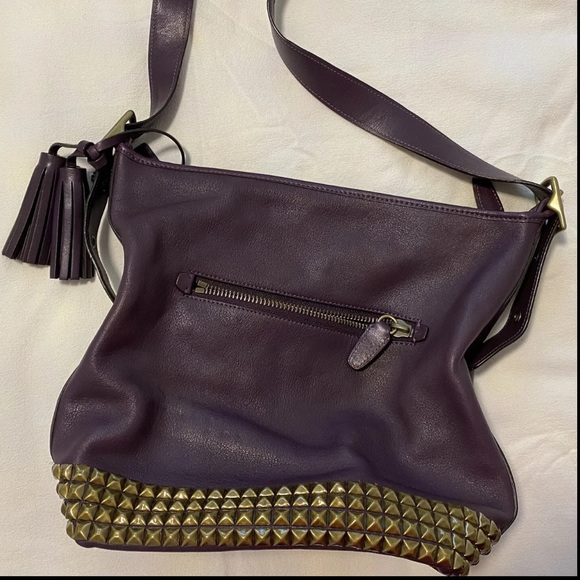 Coach Legacy Purple Leather Studded Archival Duffel Shoulder Bag 26413 - Picture 2 of 5